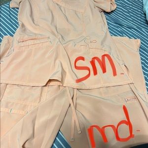 Scrub top and bottom
